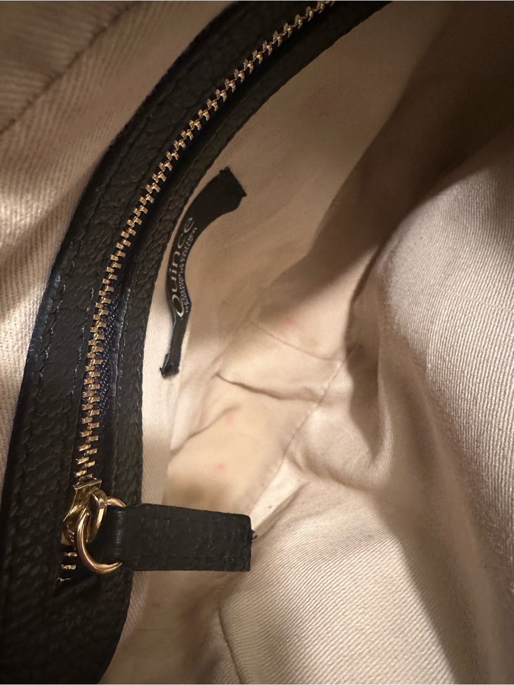 QUINCE Black Leather Gemma MC Crossbody Bag with Gold Hardware - Picture 11 of 11